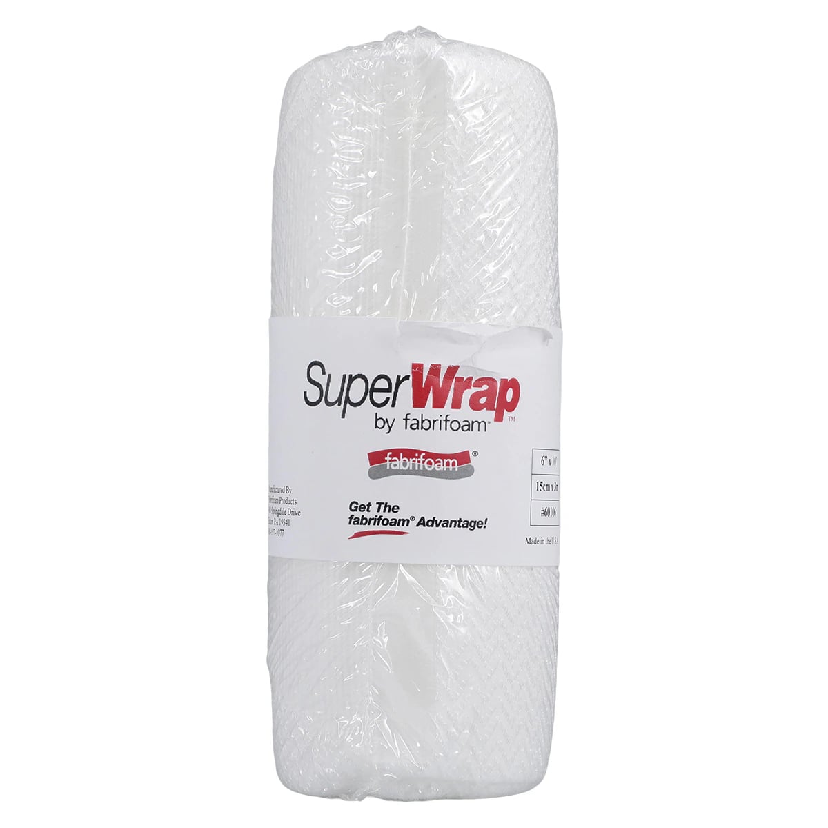 Fabrifoam SuperWrap Stretch Bandage, Nylon/Lycra with Foam Back, 6" x 10 yd, White, Each