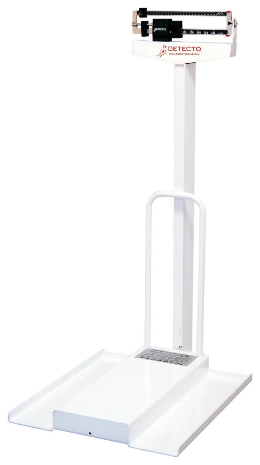 Detecto Wheelchair Scale, 24"W x 30"L Platform, Pound Calibration, 7550-1024