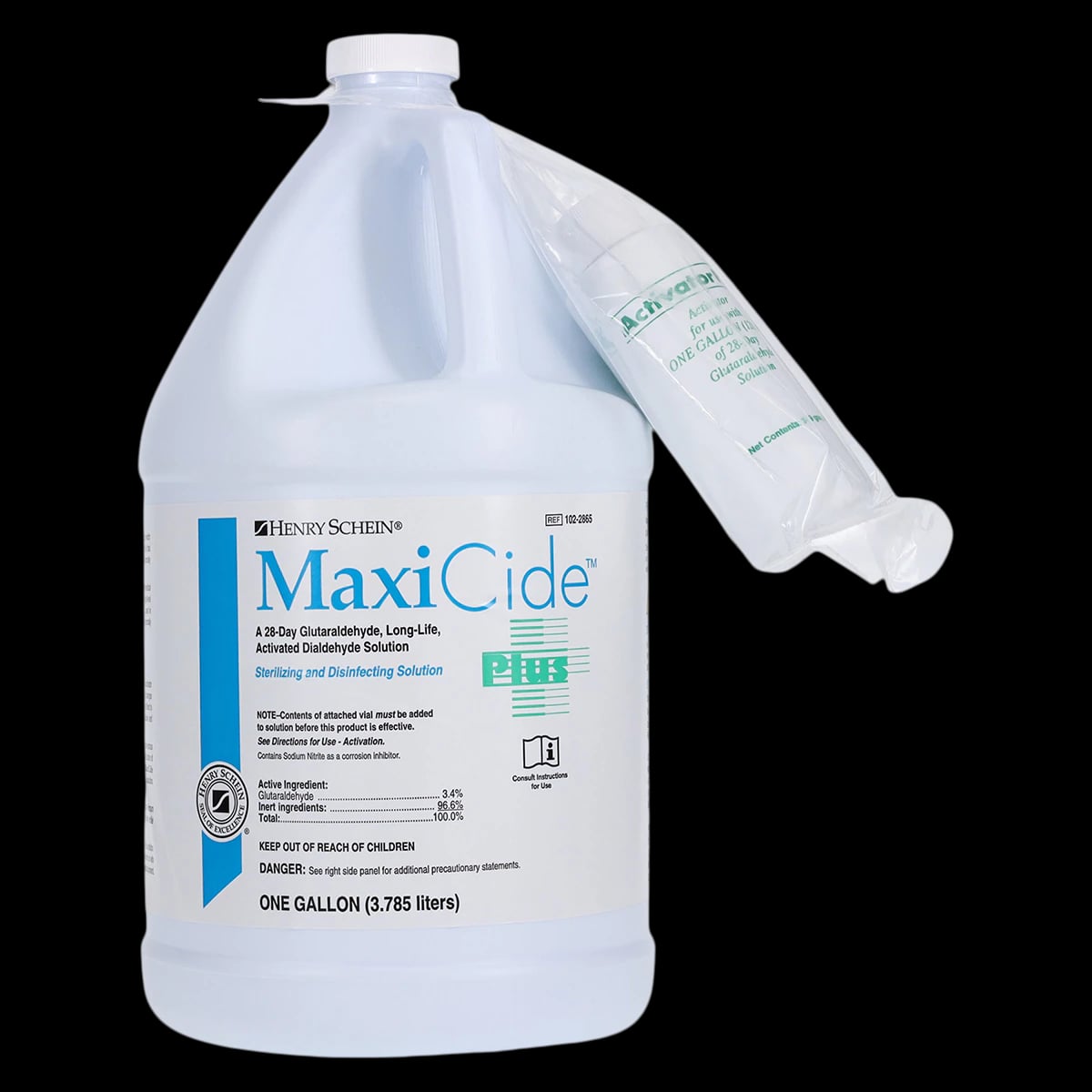 Maxicide Plus Instrument Disinfectant with Activator, 3.4% Glutaraldehyde, 28-Day, 1 Gallon, No Dilution Required