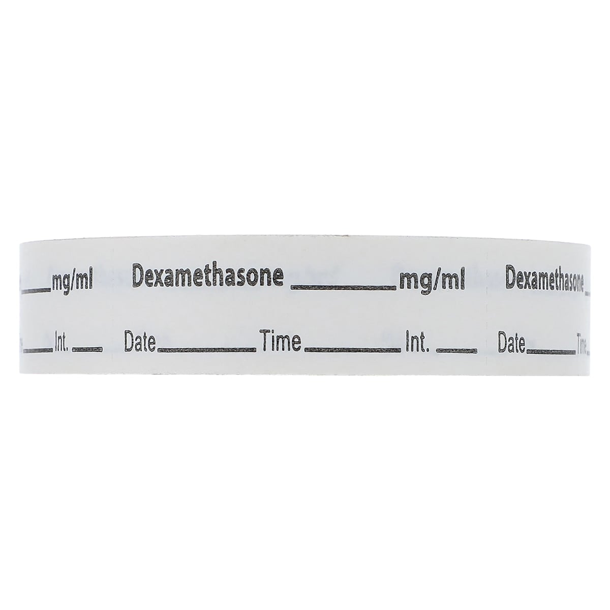 Dexamethasone Labels, Anesthesia Tape DTI, White Paper, 1/2" x 500", 333 Imprints/Roll