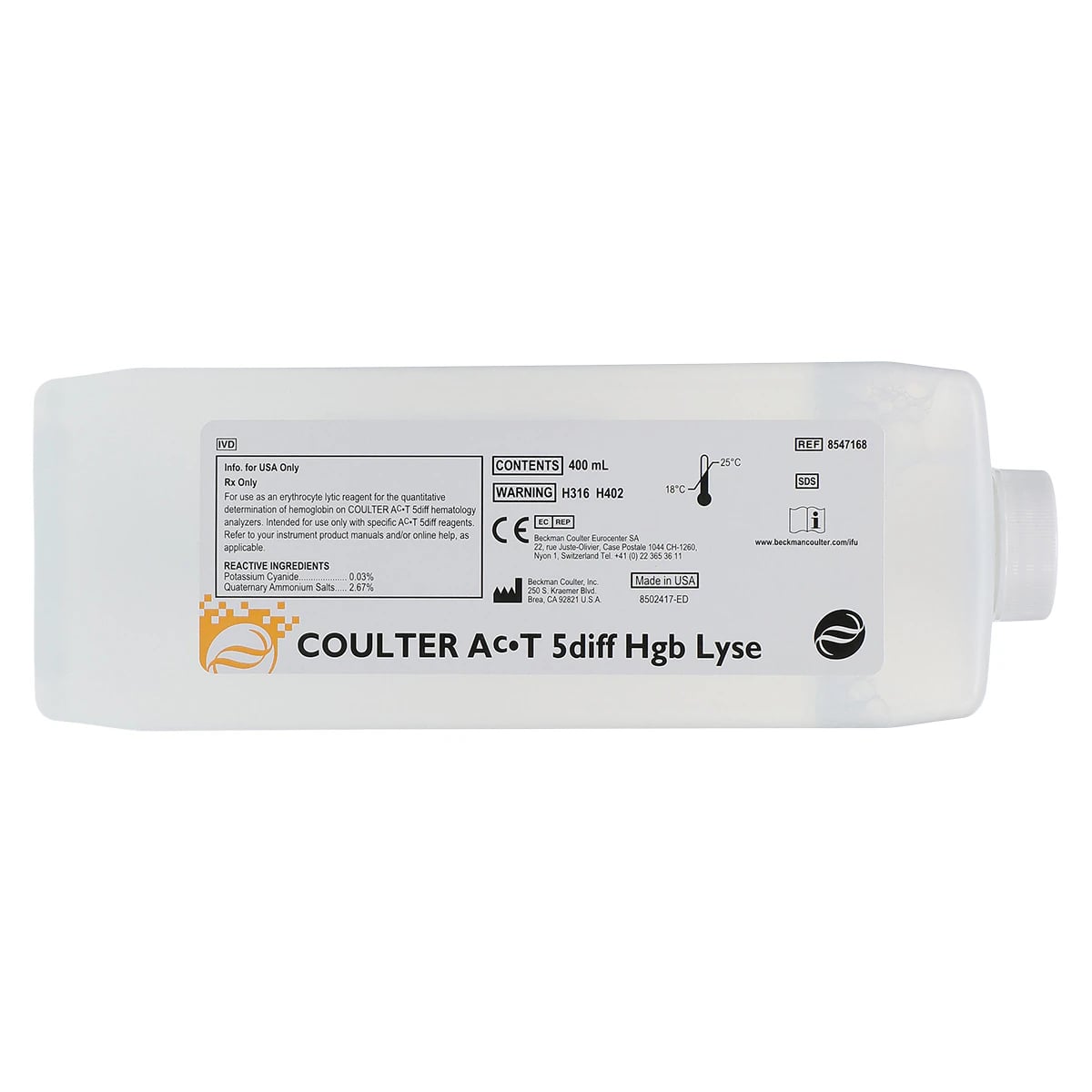 Beckman Coulter Ac-T 5diff HGB Lyse Reagent, 400 mL