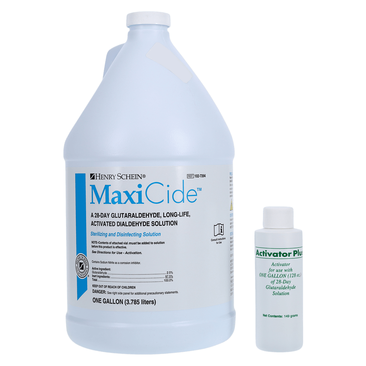 MaxiCide Instrument Disinfectant 2.5% Glutaraldehyde, 28-Day, 1 Gallon with Activator, No Dilution Required