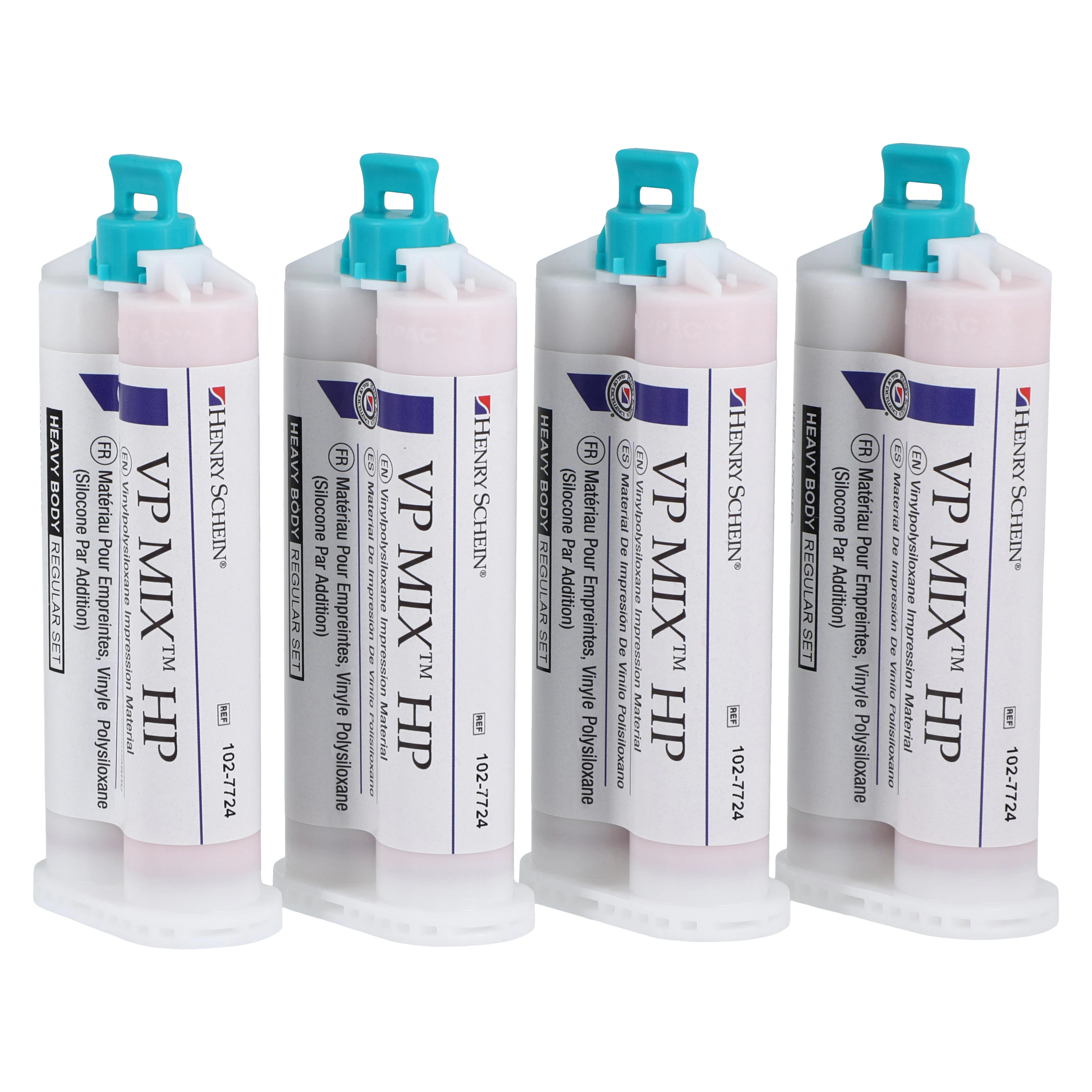 VP Mix HP VPS Impression Material, Regular Set, Heavy Body, Rose, Unflavored, Gluten Free, 4/Box