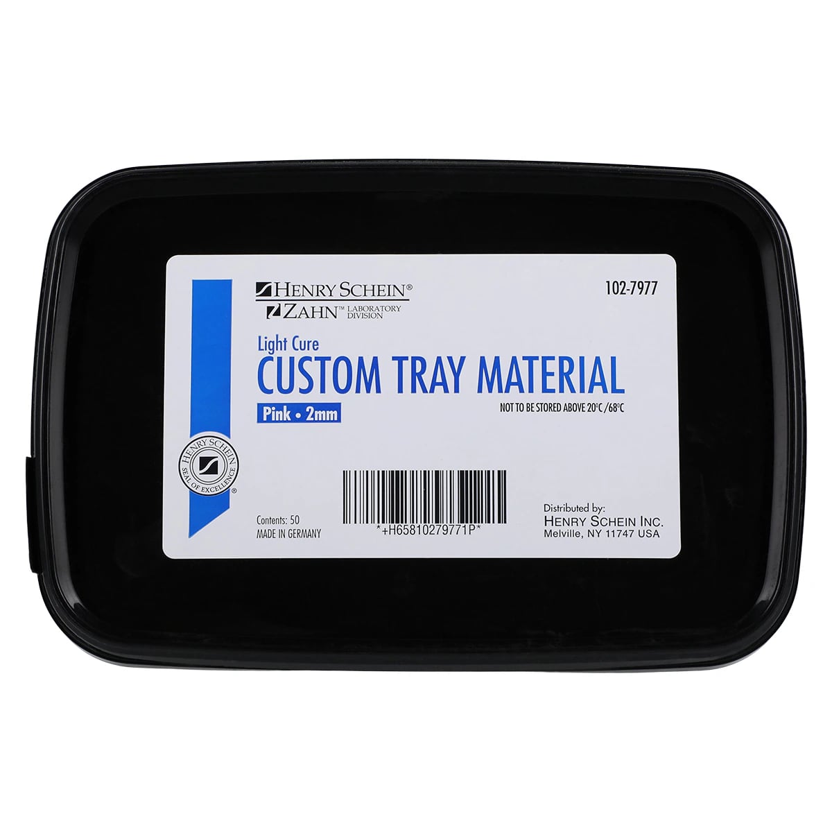 Megatray Light Cure Custom Tray Material, 2mm, Pink, 50 Trays/Box