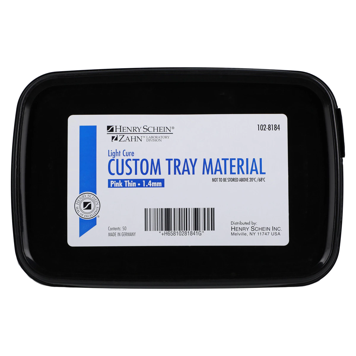 Megatray Light Cure Custom Tray Material, 1.4mm, Pink, 50/Box, 400-1054