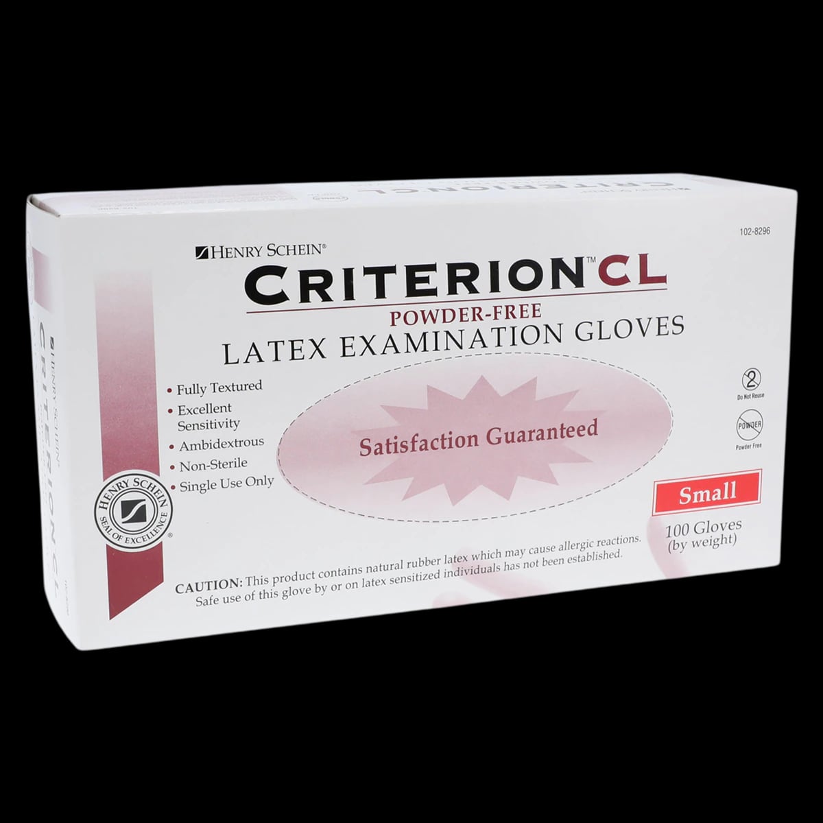 Criterion CL Latex Exam Gloves, Chlorinated, Small, White, Non-Sterile, 100/Box