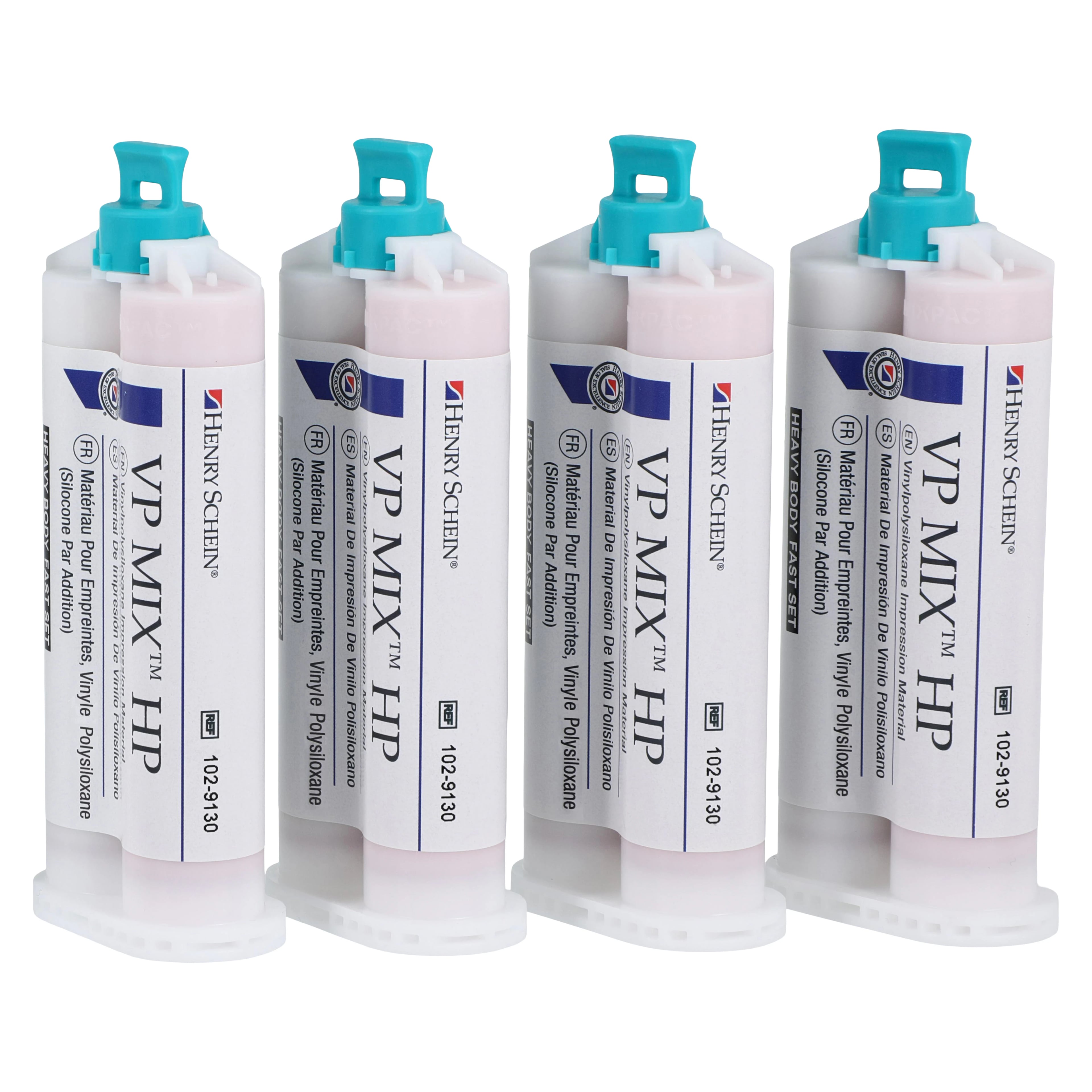 VP Mix HP Fast Set Mint Vinylpolysiloxane Impression Material, Heavy Body, Gluten Free, 4/Box