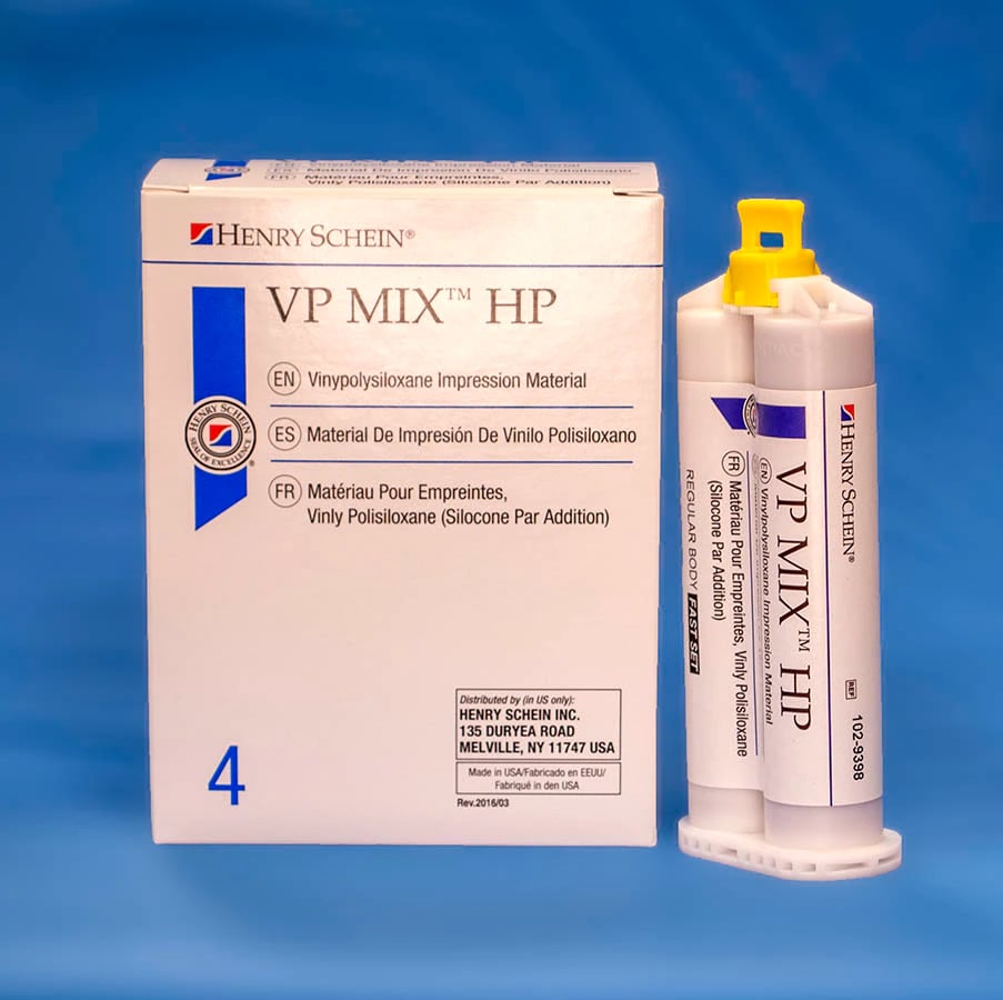 VP Mix HP VPS Impression Material, Fast Set, Regular Body, Lilac, Unflavored, Gluten Free, 4/Box