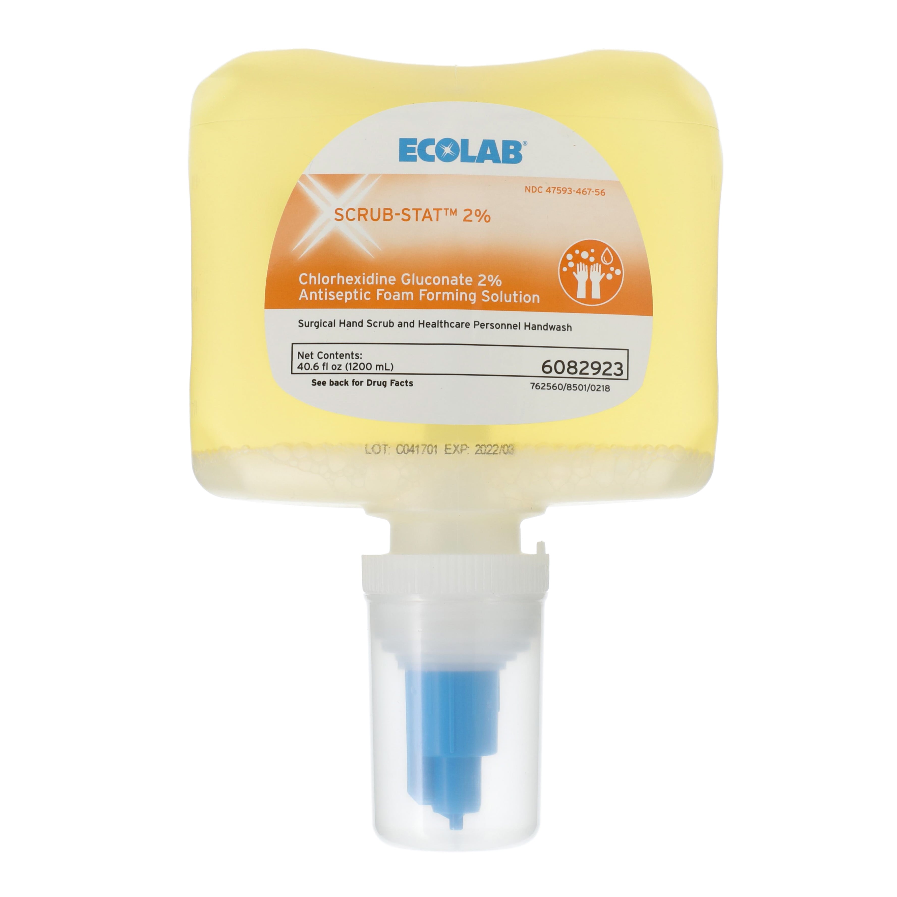 Scrub-Stat Foam Scrub Antiseptic, 2% Chlorhexidine Gluconate, 1200 mL Bottle, 8/Case