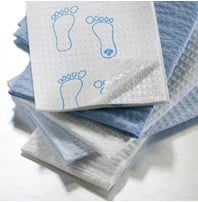 Graham Medical Foot Print Patient Towels, 3-Ply, 13.5 in x 18 in, Mauve, 500/Case