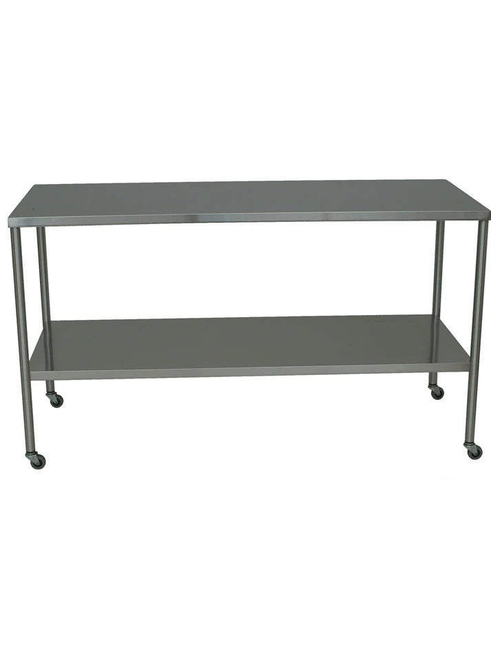 UMF Medical Instrument Table, Stainless Steel with Shelf, 24" x 60" x 34"