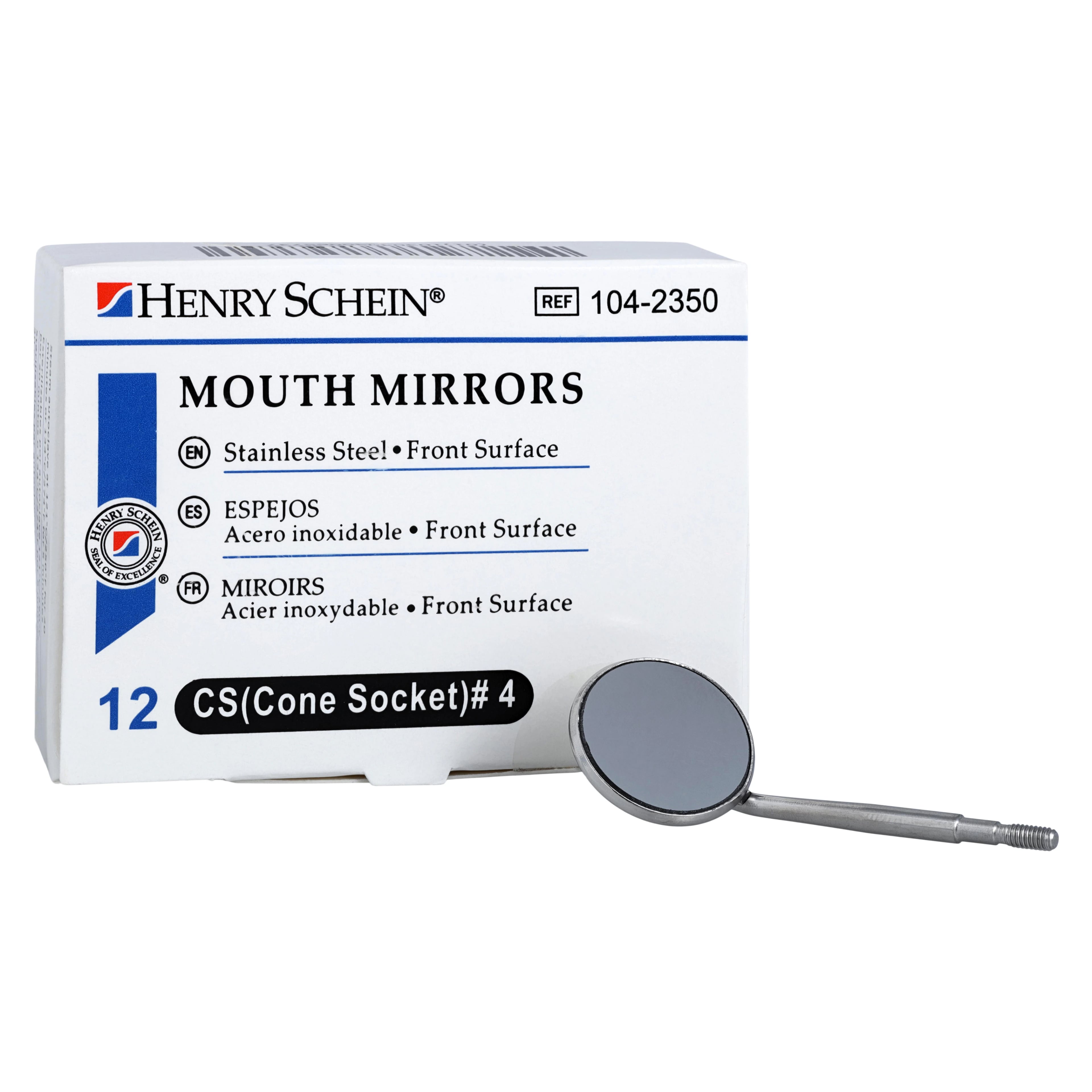 Mirror Cone Socket FS #4, Front Surface, Stainless Steel, Single Side, 12/Box