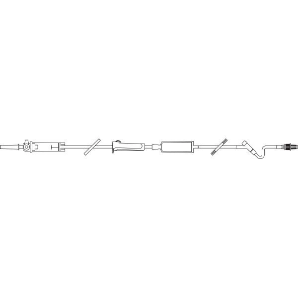 Baxter IV Solution Set Gravity with 0.2 Micron High Pressure Extended Life Filter, 10 Drops/mL, 102" Tubing, Interlink Needle-Free Injection Port, Male Luer Lock Adapter, Duo-Vent Spike, 48/Case