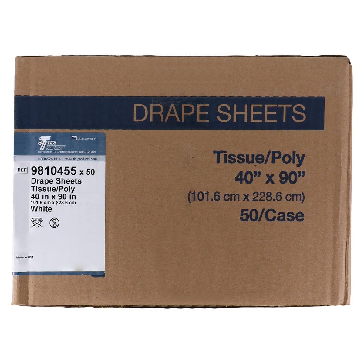 Tidi Products Equipment Drape Sheet, Non-Sterile, White, 40 in x 90 in, 1-Ply Tissue/1-Ply Poly, 50/Case, 01KEZKNNS7N43AG68PB5E7QVCF