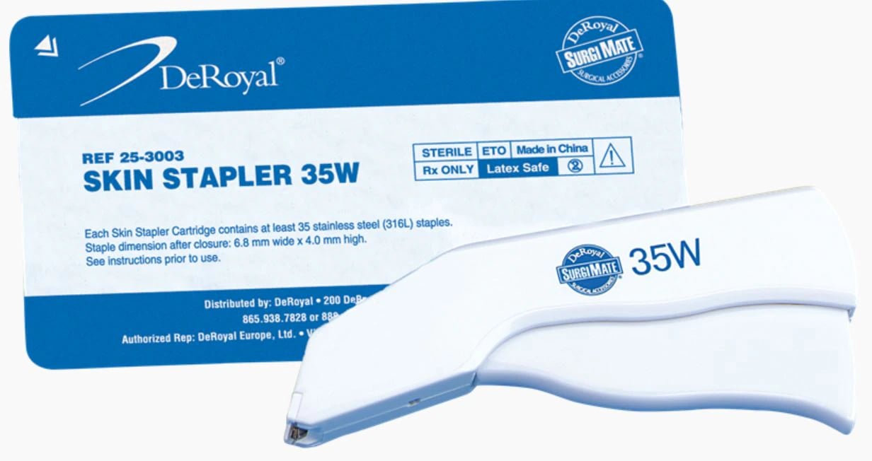 Deroyal Stapler Deluxe 35 Count, Plastic Trigger Pull, 30/Case