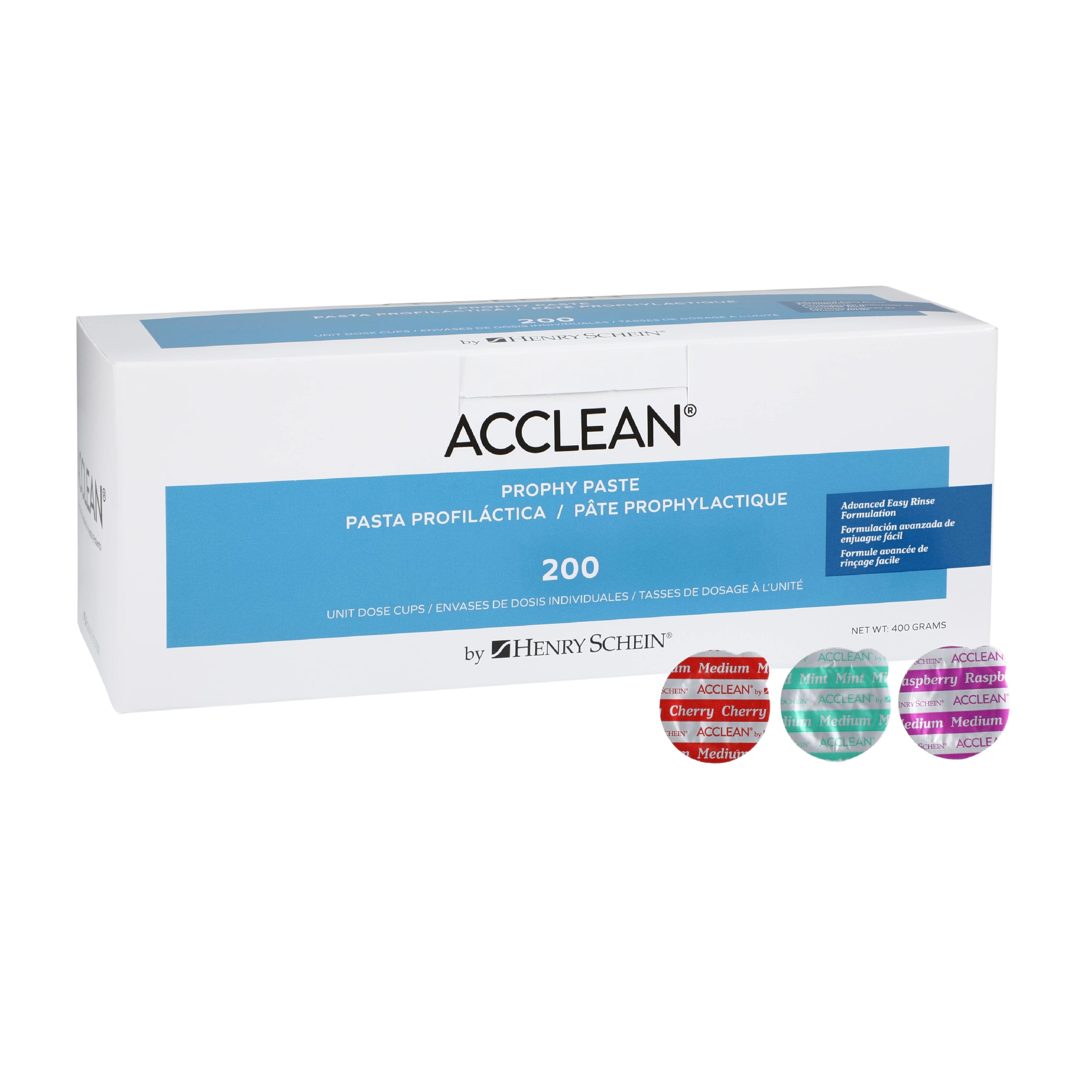 Acclean Prophy Paste Coarse, Cherry/Mint/Raspberry, Gluten Free, Unit Dose Cups, 200/Box