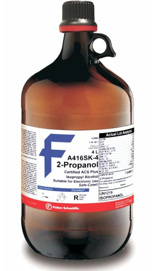 Fisher Chemical 2-Propanol (Isopropanol) Solvent, ≥99.50%, 500mL Glass Bottle