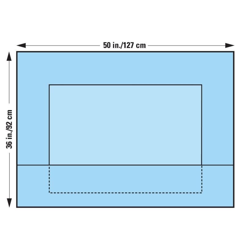 Halyard Surgical Head Drape, 50" x 36", Sterile, Individually Wrapped, Fenestrated, 38/Case
