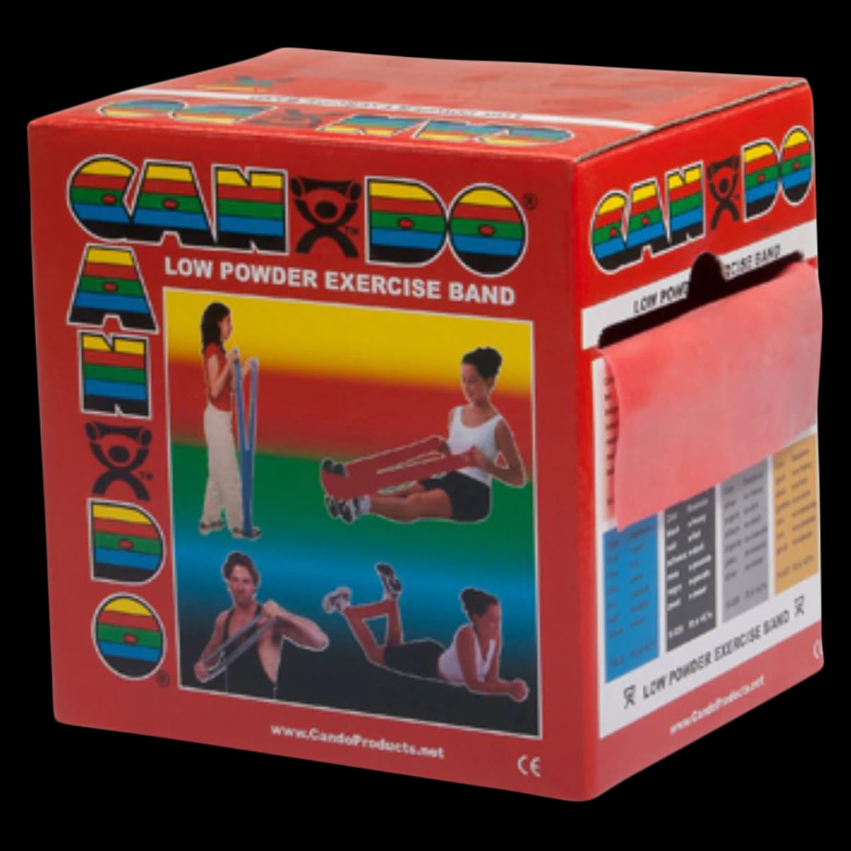 CanDo Exercise Band, Light Resistance, Red, 50 yd Roll
