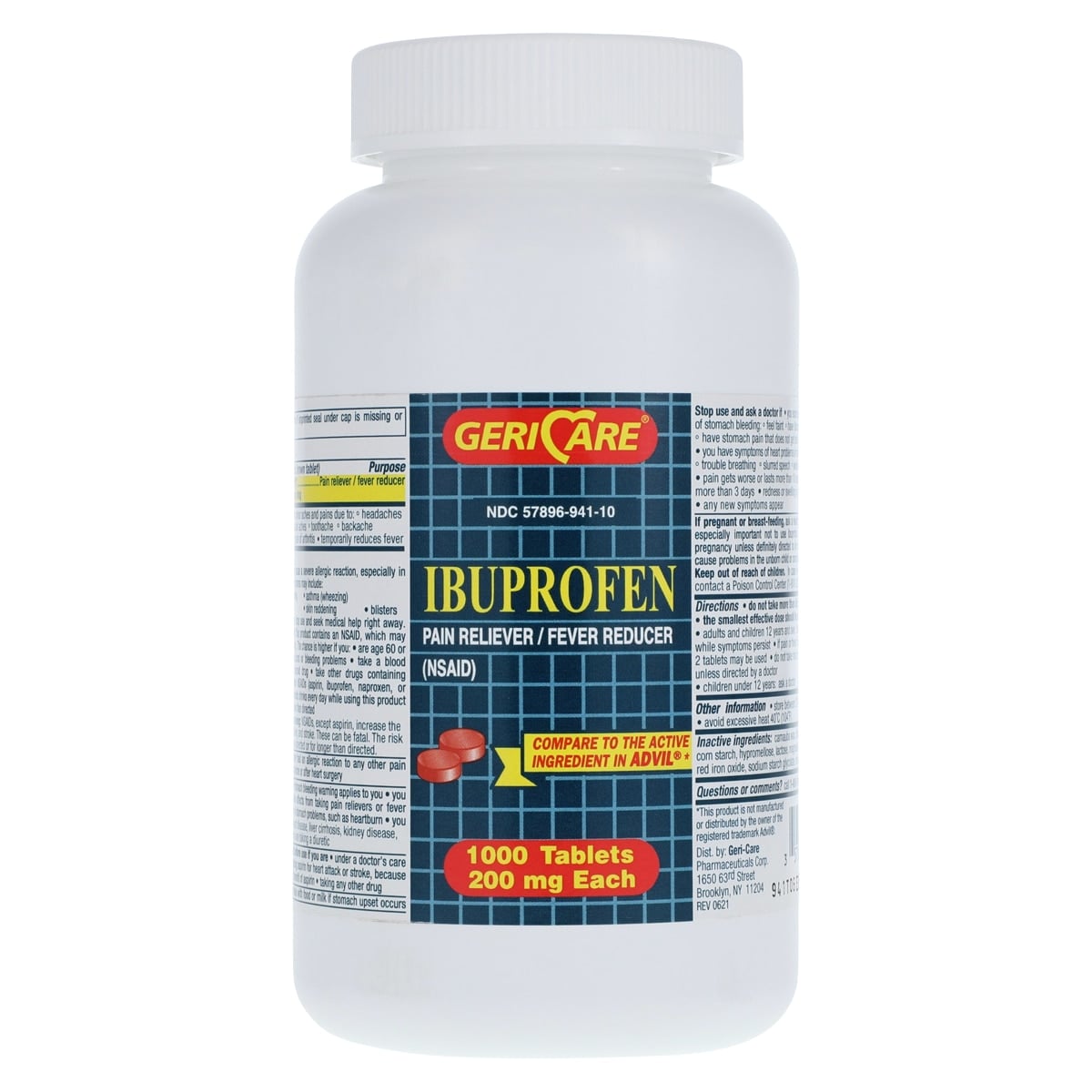 Ibuprofen Tablets 200 mg, 1000/Bottle