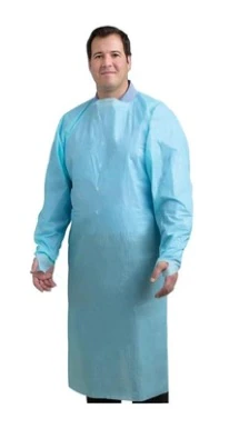 Maxi-Gard Disposable Isolation Gown, 100% Polyethylene, Adult Regular, Blue, Knee Length, Non-Sterile, 15/Box
