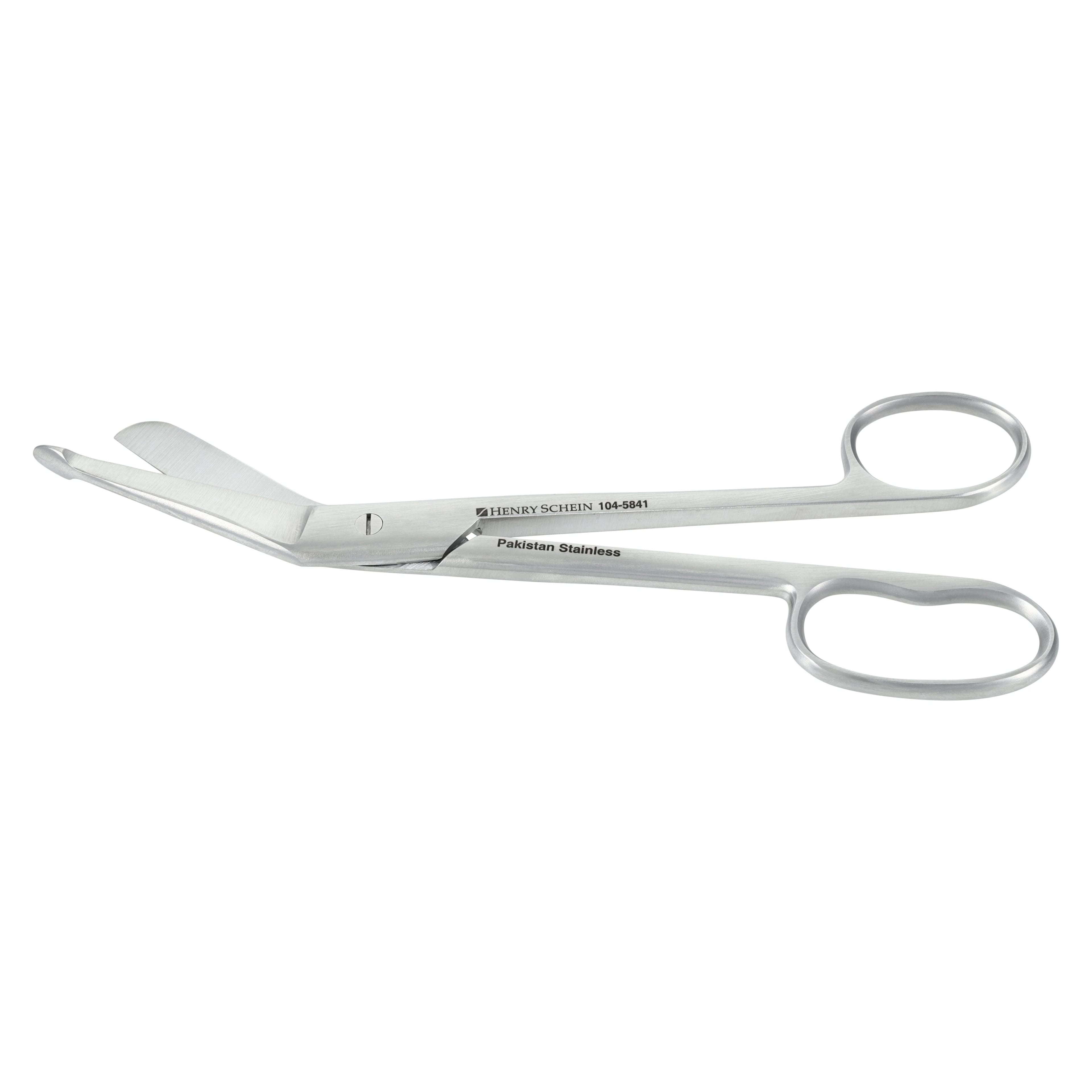 Henry Schein Lister Bandage Scissors, Angled, 8", Stainless Steel, Large Ring, Each