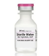 Sterile Water for Injection, USP, Preservative Free, Single-Dose Vial, 20 mL, 25/Pkg