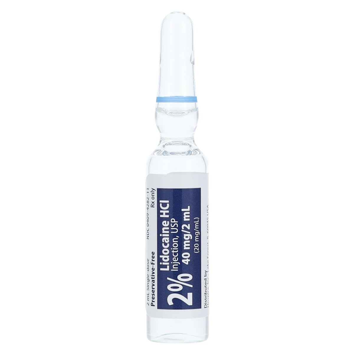 Lidocaine HCl Injection 2% Preservative Free Ampule 2mL, 25/Package