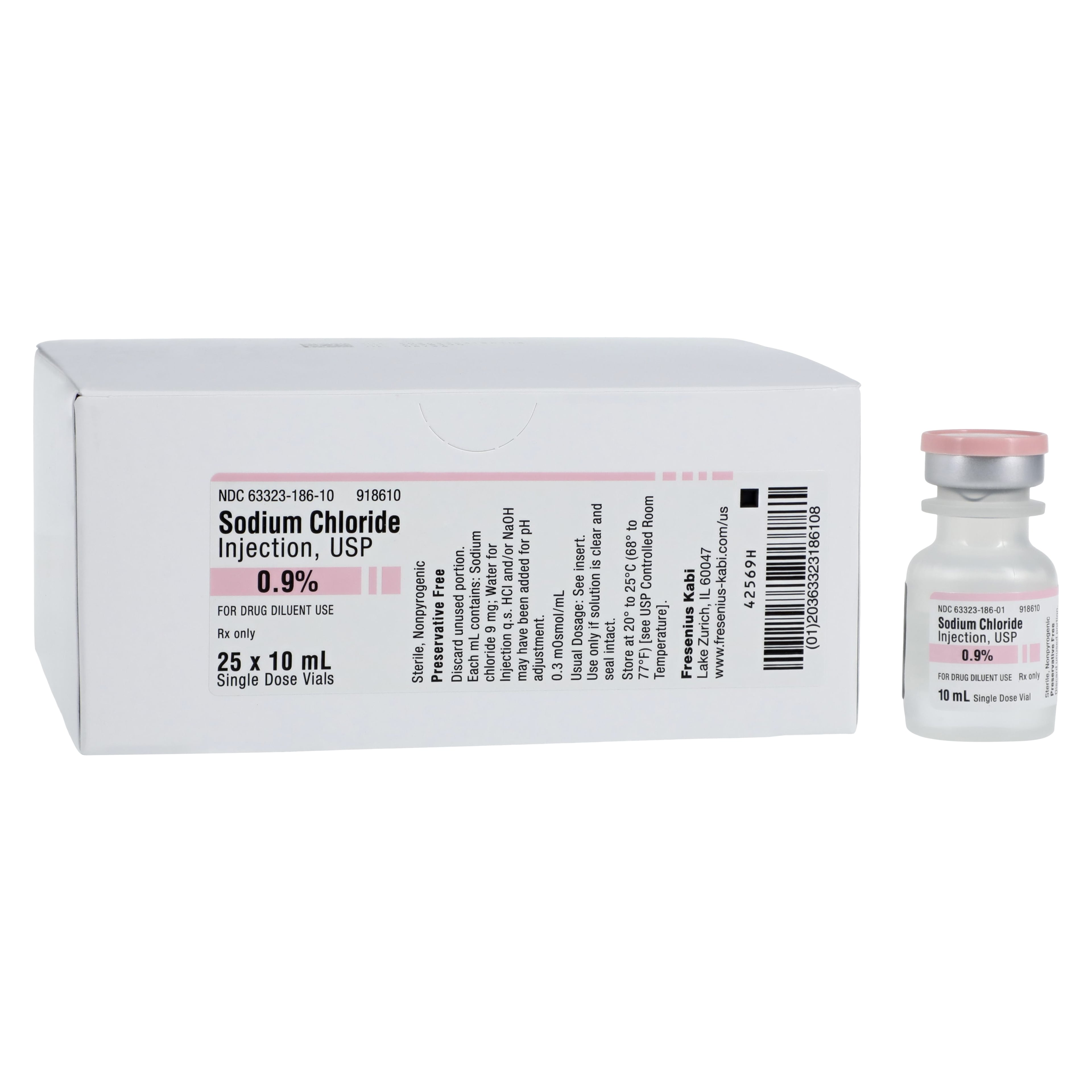 Sodium Chloride Injection 0.9% PF SDV 10mL, 25/Package
