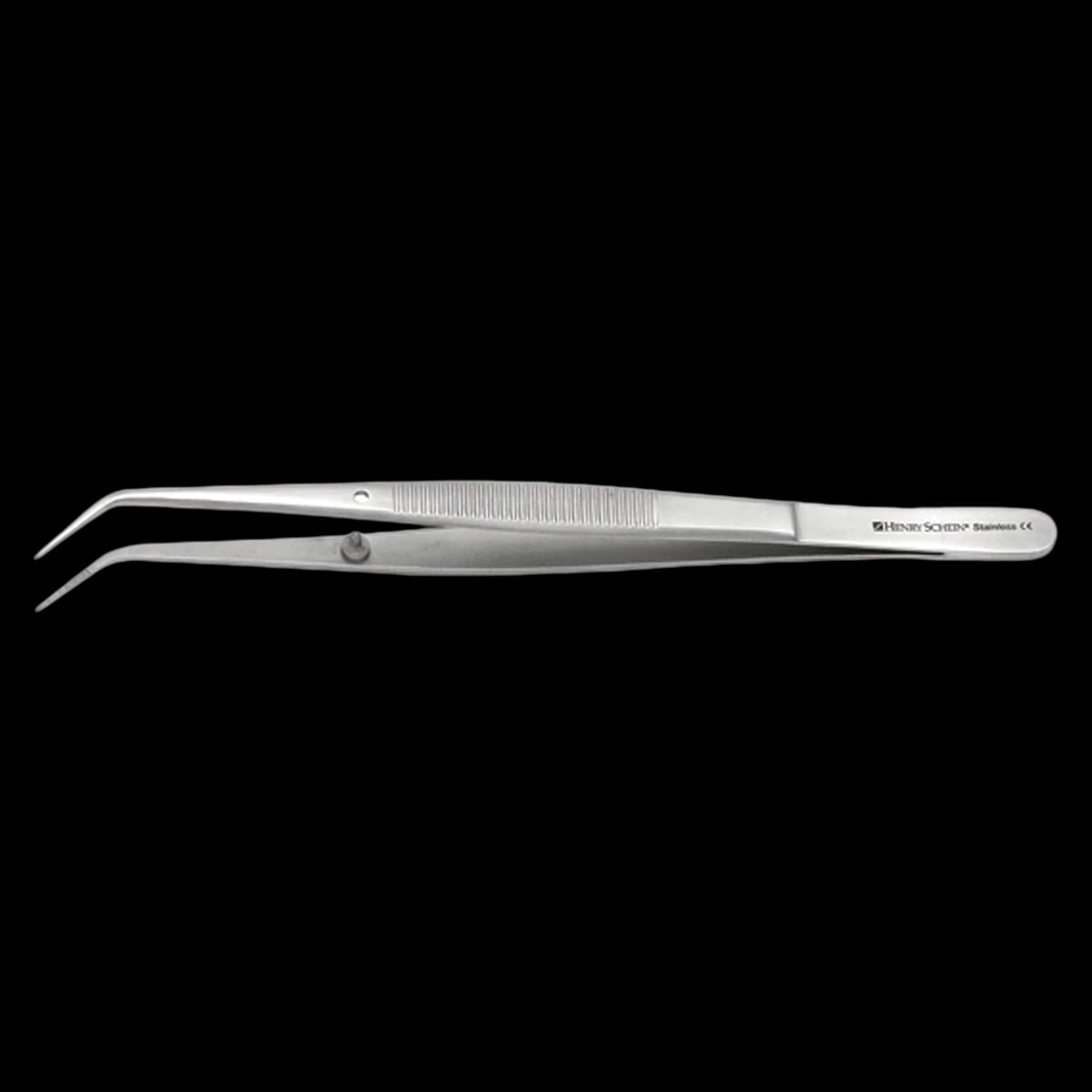 Henry Schein Cotton Pliers 317B, Serrated, Long, Extra Fine Tips, Stainless Steel, Each