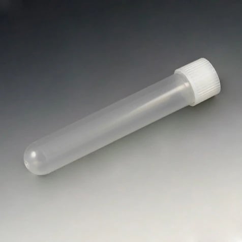 Globe Scientific Polypropylene Test Tube with Attached Screw Cap, 12mL, 16x100mm, Round Bottom, Non-Sterile, 250/Pack, 1000/Case