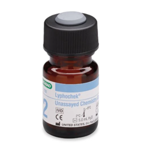 Bio-Rad Lyphochek Unassayed Chemistry Control Level 2 (Abnormal), Lyophilized, 25 x 5 mL, 25/Box
