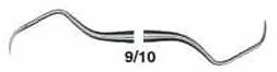 Henry Schein MaxiGrip Gracey Curette Double End 9/10, Stainless Steel, 9.5 mm Handle, Each