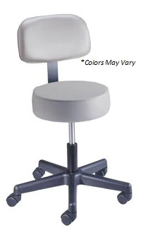 Brewer Value Plus Exam Stool with Backrest, Black, 250 lb Capacity