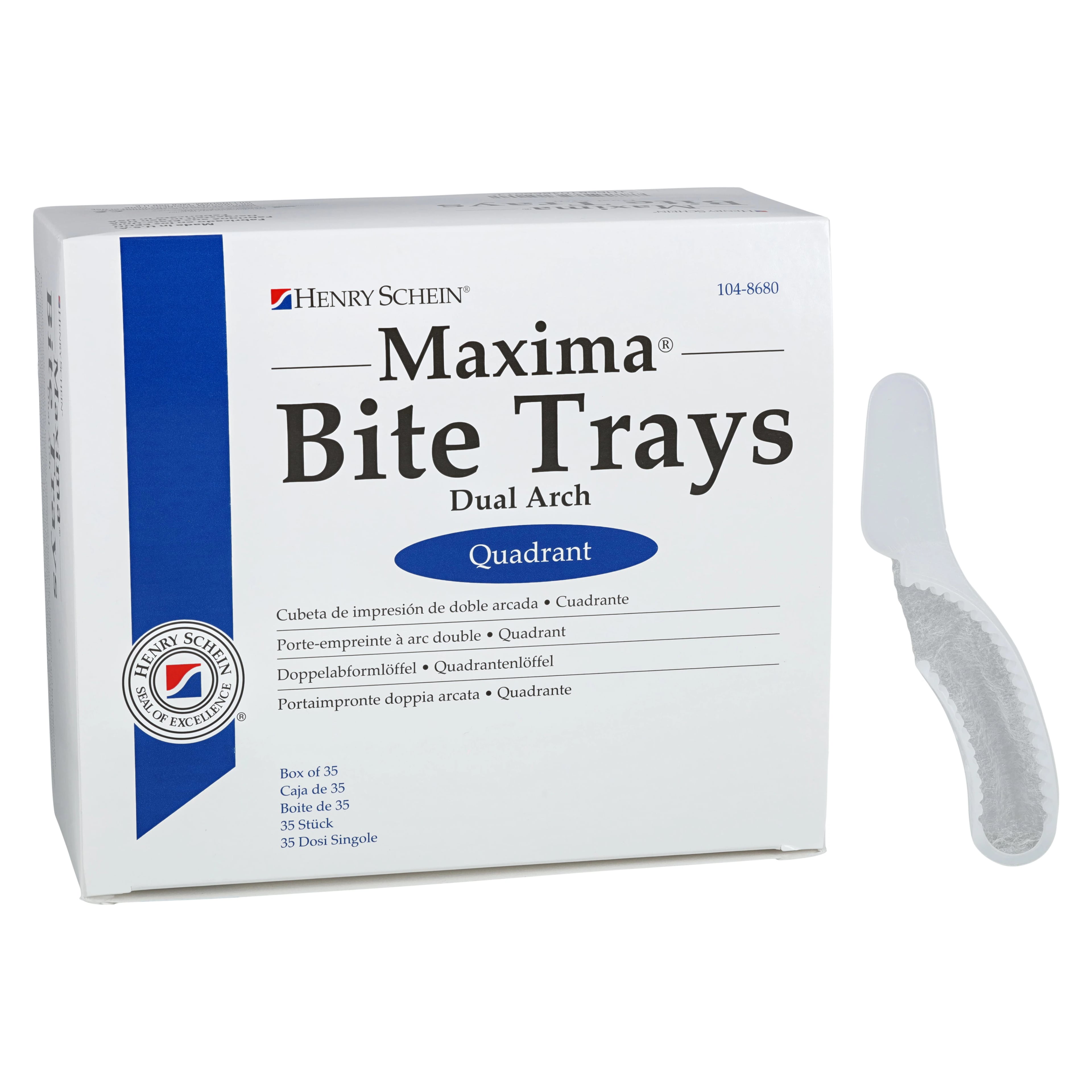 Maxima Bite Trays, Dual Arch Quadrant, Disposable, 35/Box