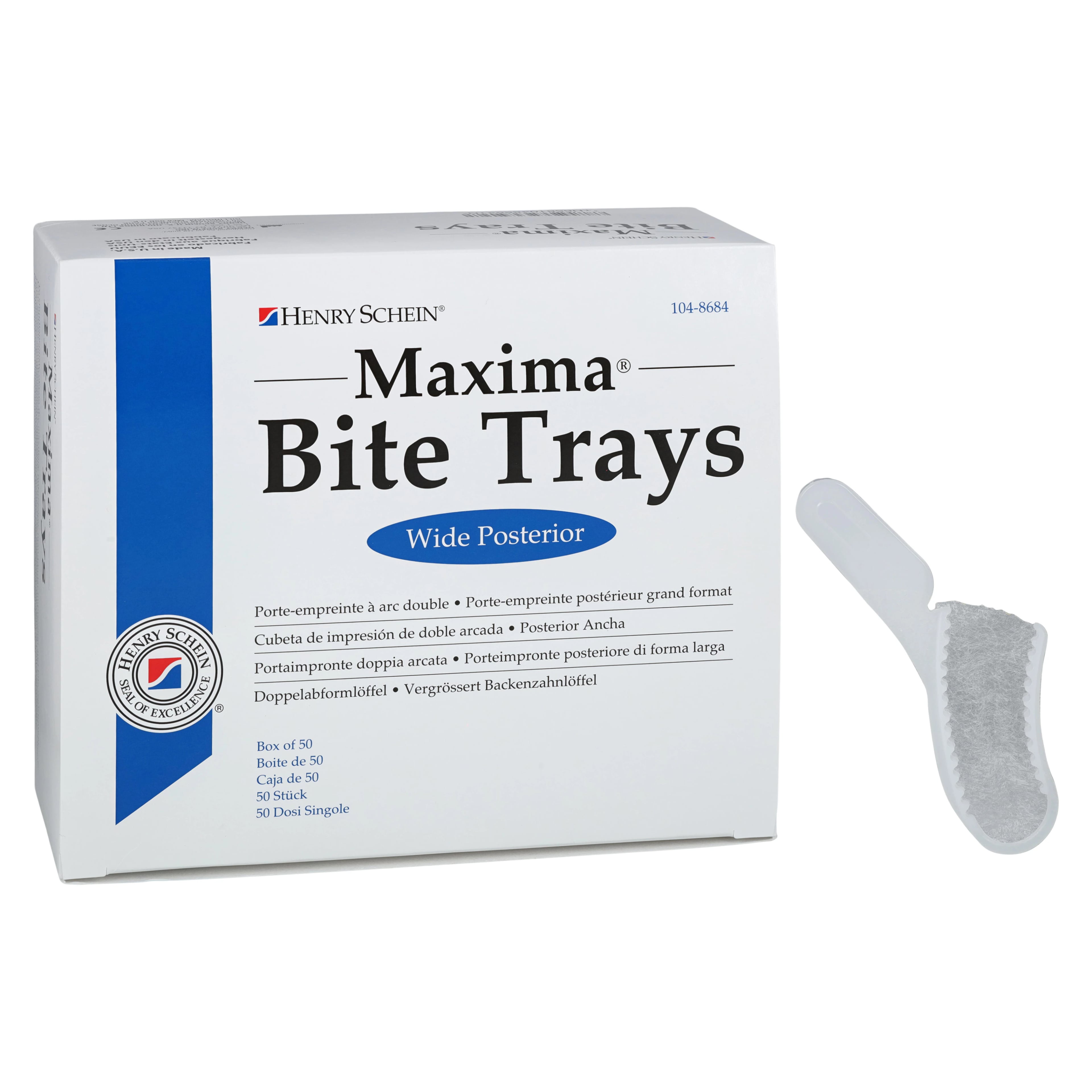 Maxima Bite Trays, Dual Arch, Posterior Wide, 50/Box