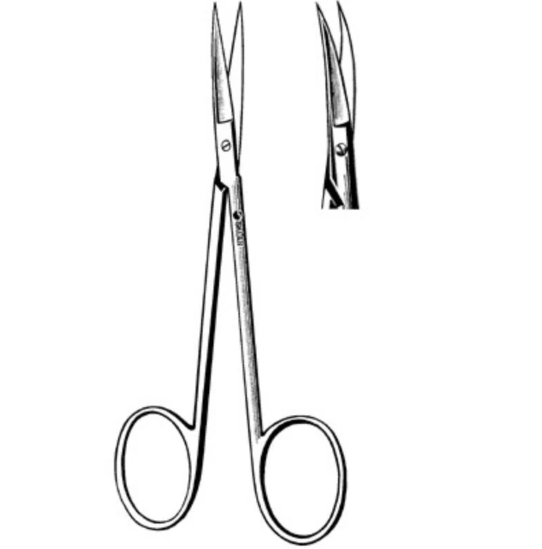 Sklar Iris Scissors, Curved, 4-1/2" Stainless Steel, Non-Sterile, Reusable, Each