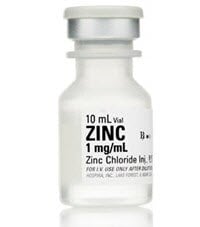 Zinc Chloride Injection 1 mg/mL, Preservative-Free, Single-Dose Vial, 10 mL, 25/Package