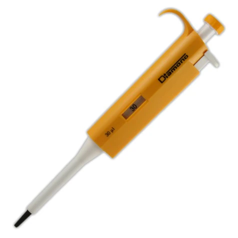 Globe Scientific Diamond Fixed Volume Pipette, 30 µL, Non-Graduated, Yellow, Calibrated, Each
