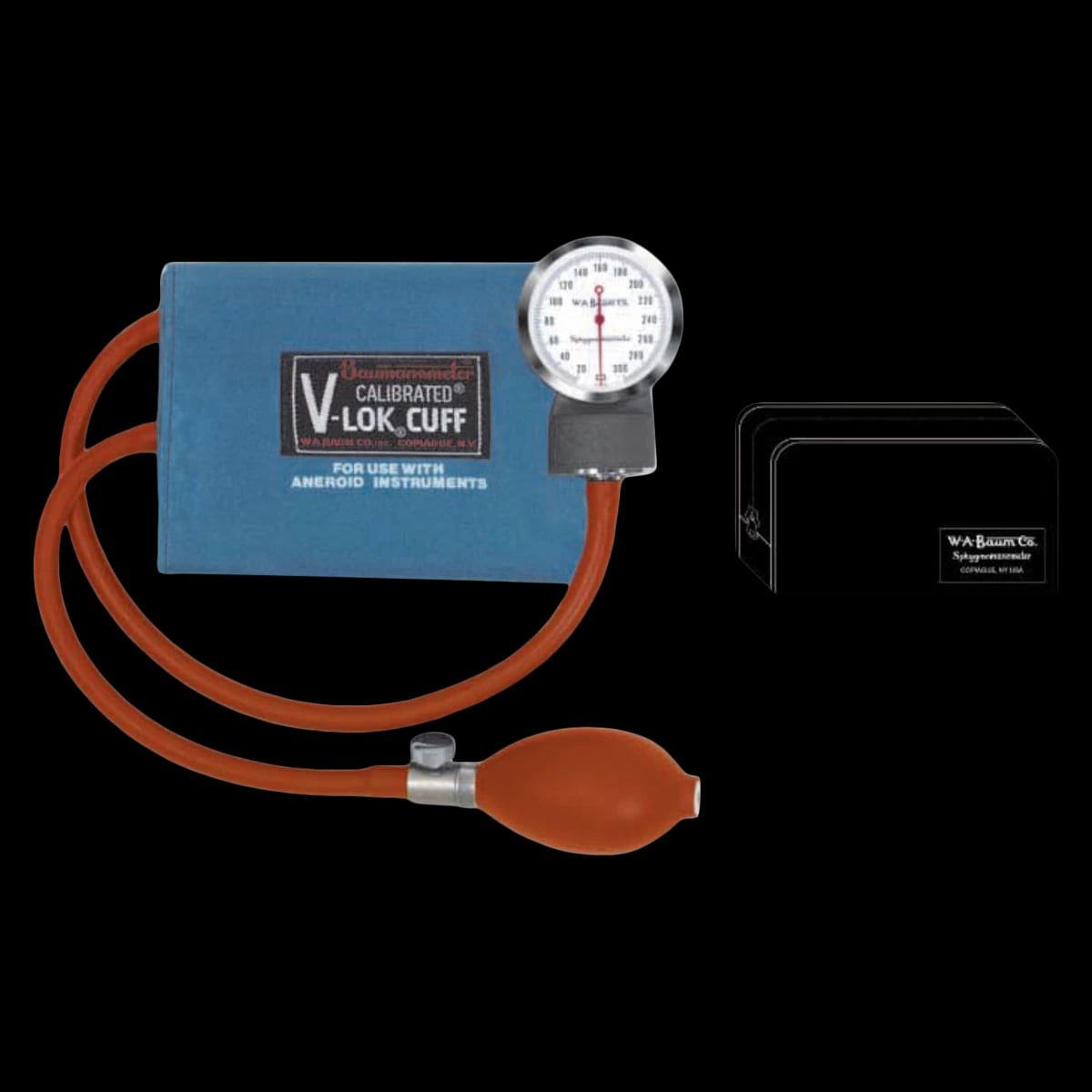 Baum V-Lok Aneroid Sphygmomanometer with Infant Cuff, Medium Blue, Latex-Free, Arm Dial Display