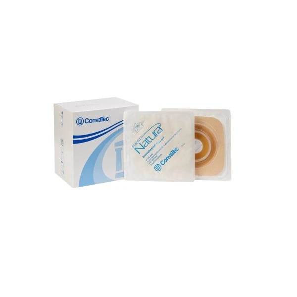 ConvaTec SUR-FIT Natura Stomahesive Skin Barrier Wafer, 2-Piece, 4x4", Tan, Pre-Cut