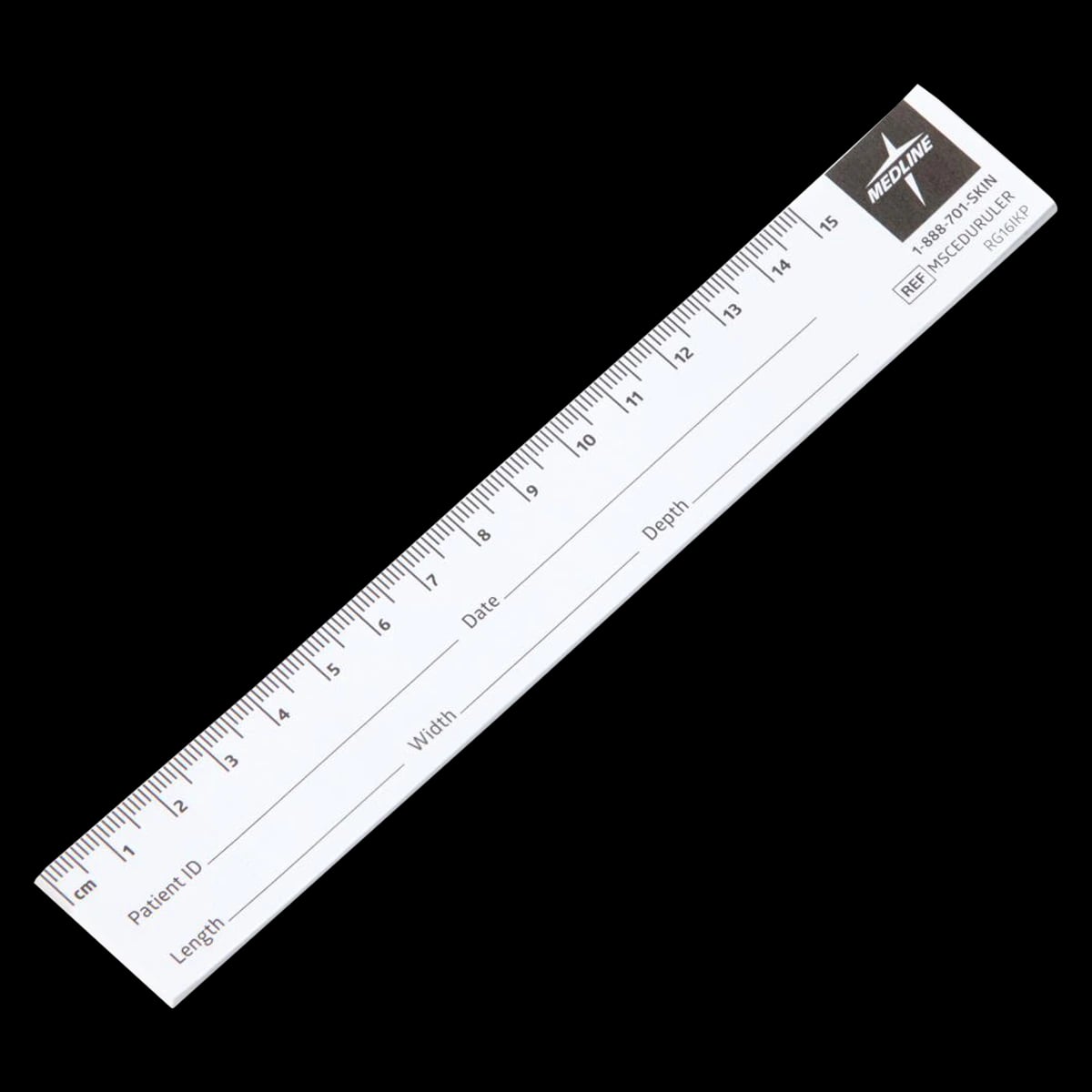 Medline Educare Wound Measuring Ruler, Paper, 25/Pad, 250/Box, MSCEDURULER