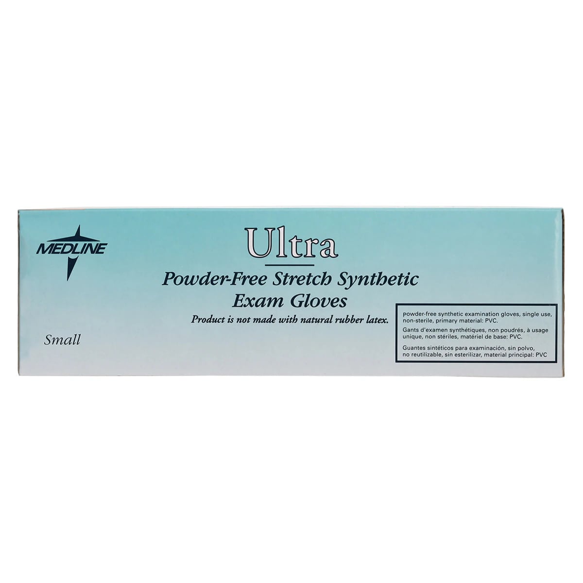 Medline Ultra PF Vinyl Examination Gloves, Powder Free, Non-Sterile, Small, White