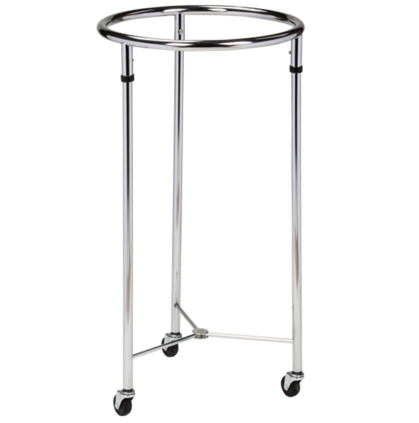 Clinton Industries Laundry Hamper, Stainless Steel Cylinder, 19" x 35", 3-Wheel