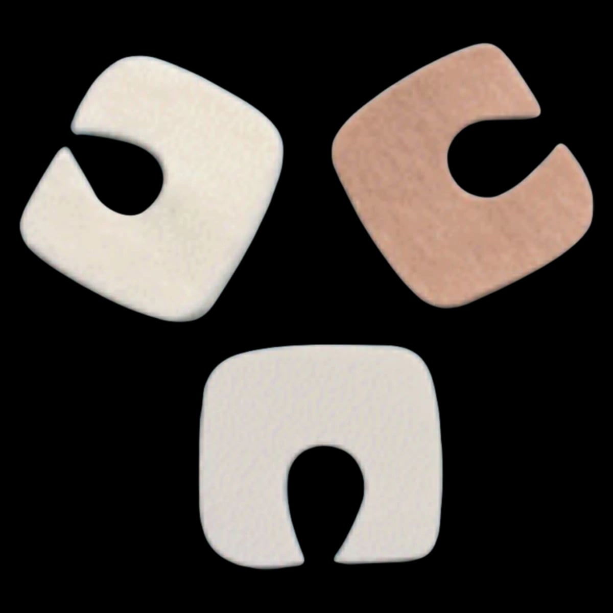 Creative Foam Corporation Toe Pad Felt White U-Pad, 1.75" x 1.625"