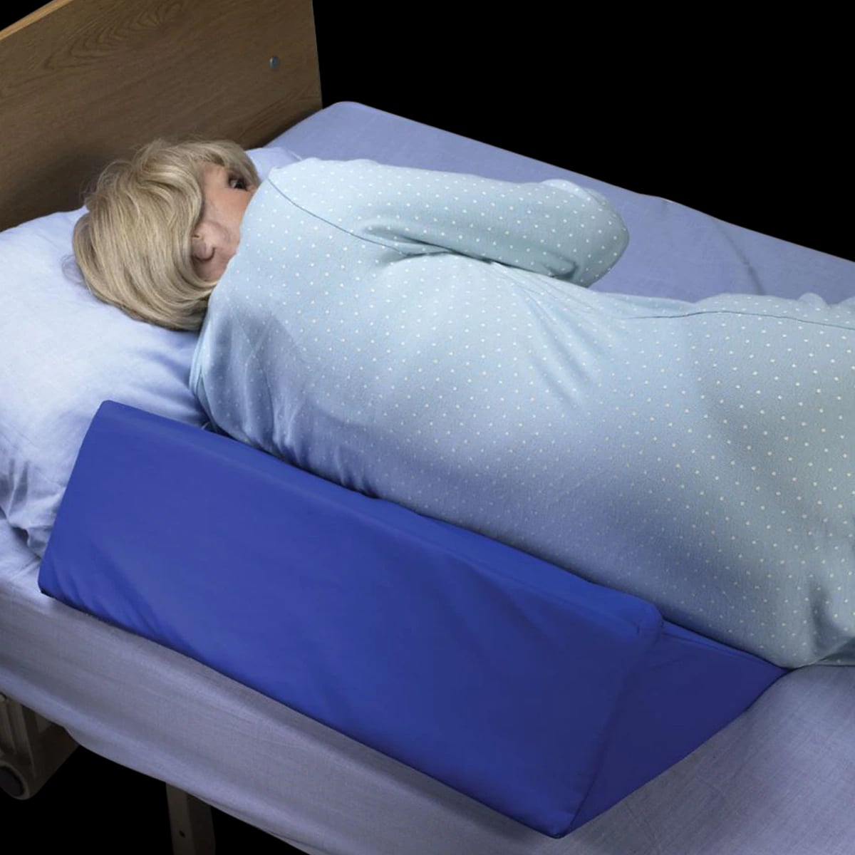 Skil-Care Positioning Wedge Cushion, Low Shear Cover, Blue, 7x12x24"