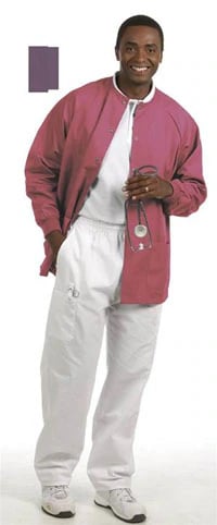 Fashion Seal Unisex Warm-Up Jacket, Plum, 2X Large, 65% Polyester / 35% Cotton Poplin, Snap Front, 2 Pockets