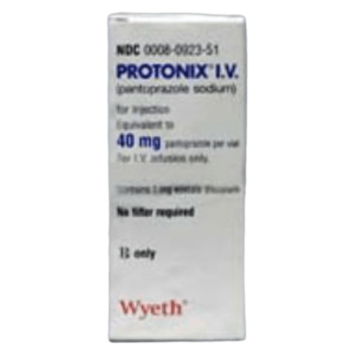 Protonix IV Vial, Pantoprazole 40mg/Vial, Single Dose Vial, 10/Package