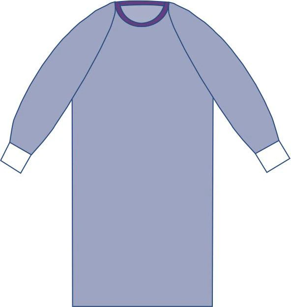 Medline Aurora Non-Reinforced Surgical Gown, AAMI Level 3, Premium Fabric, X-Large, Blue, Sterile, Raglan Sleeves, 30/Case