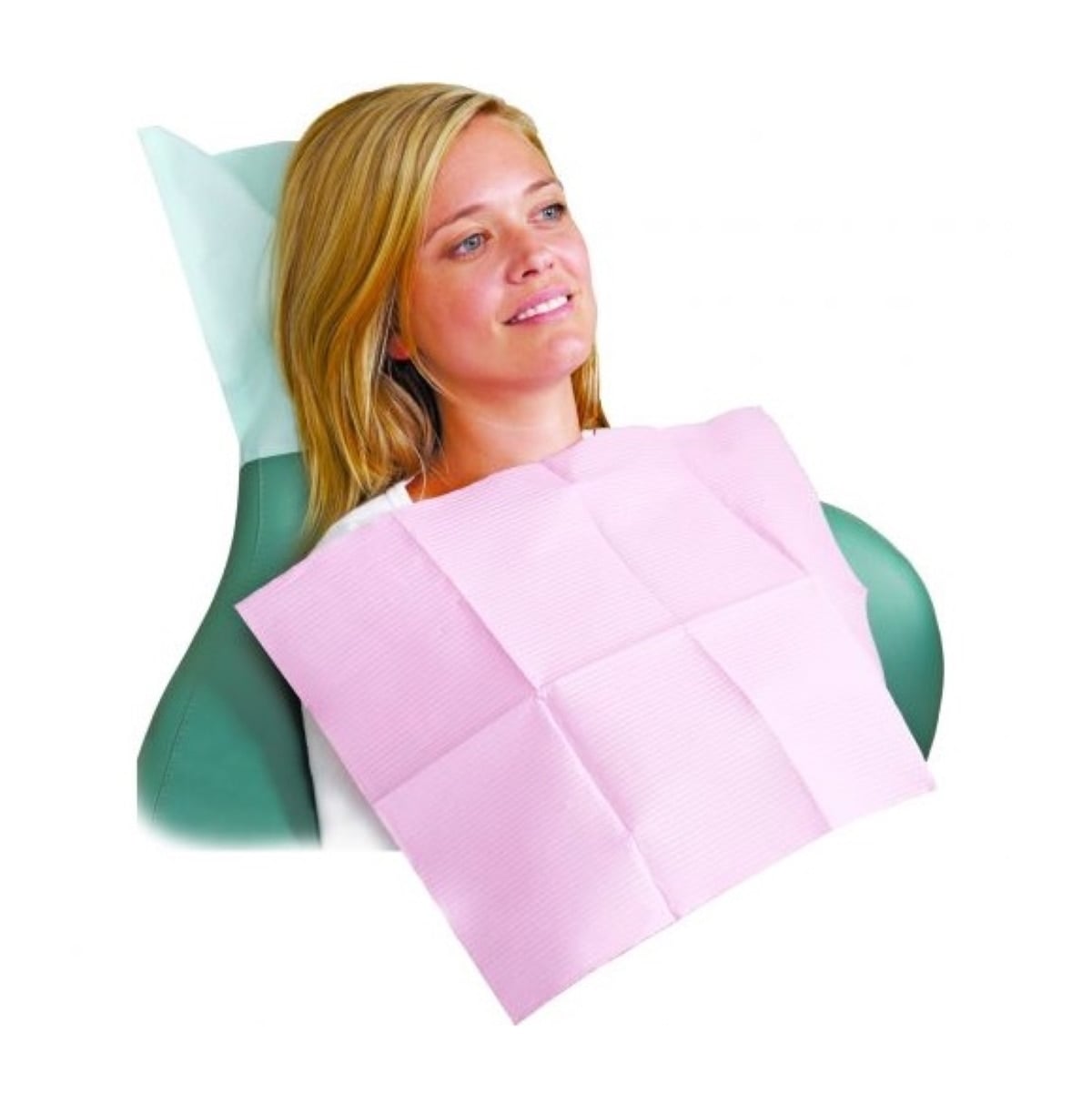 Crosstex Sani-Tab Chain-Free Patient Towel, 3-Ply Tissue with 1-Ply Poly, Dusty Rose, 13" x 19", 400/Case, WPXDRT